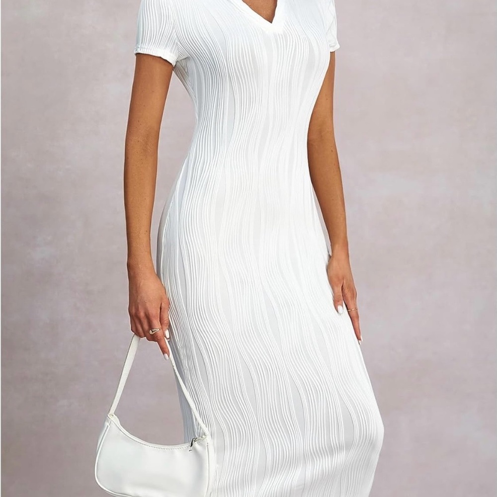 White Ribbed Dress